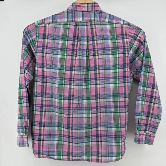 Ralph Lauren Mens Large Plaid Button Down Shirt Pink Green Purple Madras L - Picture 3 of 6